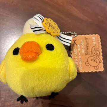 리락쿠마 키이로이토리 비스킷 리본 볼체인 달린 봉제 인형