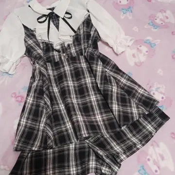 파시오스 PASEOS 양산형 셋업 블랙 체크 반팔