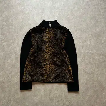 grunge leopard drivers knit y2k black