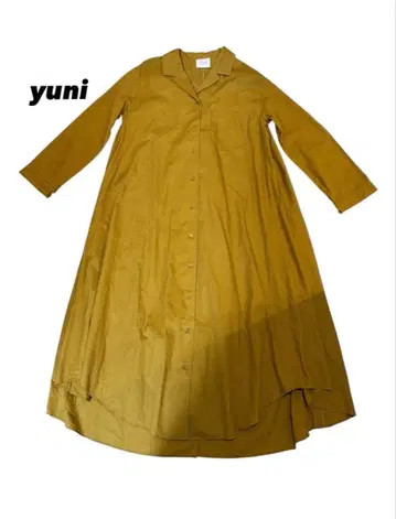 유니 코튼 자수 플레어 원피스 롱 백 턱 슬릿