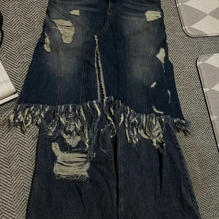One Size] Protocol Index Trompe-l'oeil Layered Pants Blue