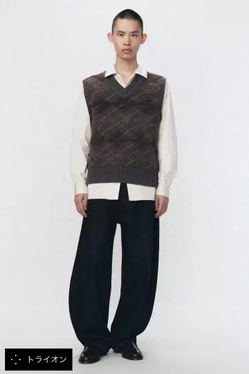 SOSHIOTSUKI XZARA 텍스처 다이아몬드 니트 베스트