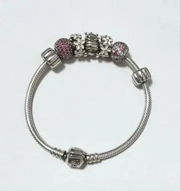 판도라 PANDORA 팔찌 17cm 퀸 비 데이지 핑크