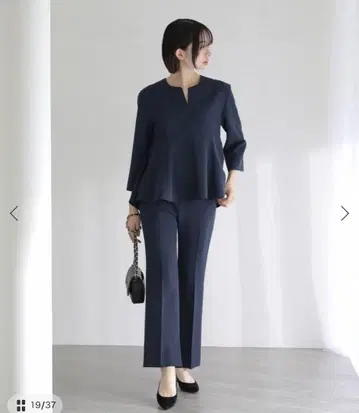 LaTotalite 네이비 블라우스 38