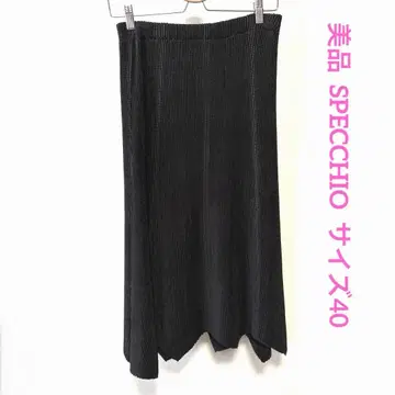 새상품급 스페치오 샤틀 플리츠 스커트 40 블랙 허리밴딩