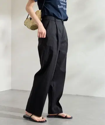 FRAMeWORK 프레임워크 코튼 트윌 턱 팬츠 블랙 36