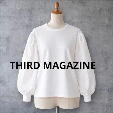 미사용 택 포함 서드 매거진 볼륨 슬리브 티셔츠 화이트 퍼프 슬리브