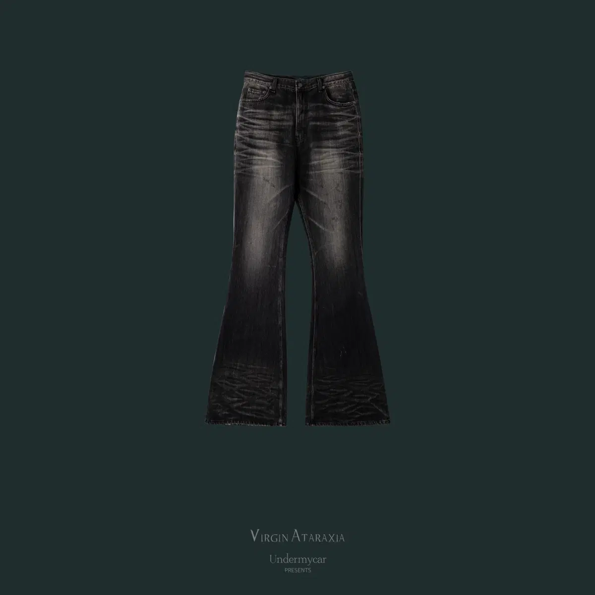 2 Sizes] Undermycar Wrinkled Light Blue Wide Flare Jin Denim #언더