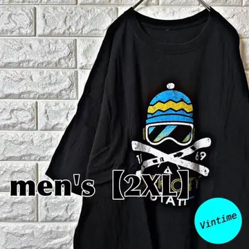 S72 [ PARK CITY ] 프린트 T셔츠 [ 남성용 2XL ] 블랙