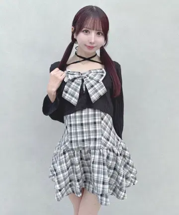 one way 리본 앙상블 원피스 화이트