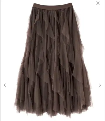 코코딜 COCODEAL 튤 에스카르고 프릴 플레어 스커트 튤