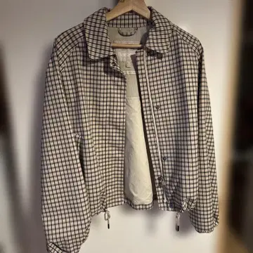 Charlene 마이크로 체크 숏 길이 블루종 바버