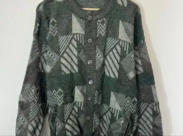 vintage 기하학 패턴 니트 가디건 올 패턴 구제 의류