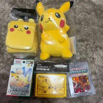 정품 새상품 피카츄 봉제 인형 파우치 카드 케이스 세트
