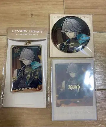 원신 알하이탐 3종 세트 한국 콜라보 캔뱃지 아크릴 키링 폴라로이드 카드