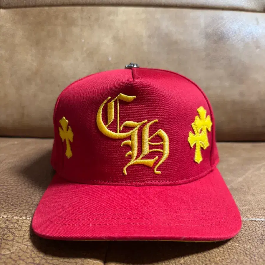 Chrome Hearts Brown Pink Cross Patch Baseball Cap Hat | Bunjang Global