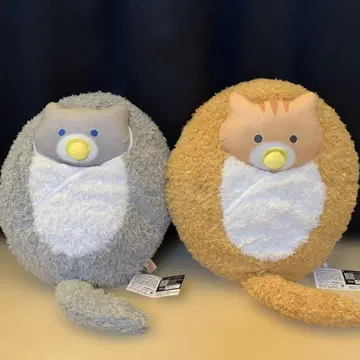 고양이 싸개 봉제 인형 2개 세트 택 포함