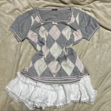 히메갸루 모리걸 발레코어 위시코어 헤이세이 반팔 니트