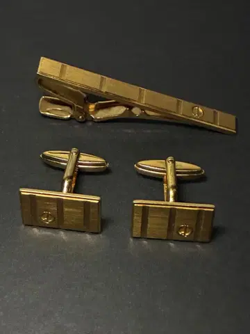 dunhill 던힐 넥타이핀 커프스 골드 남성용 포멀 빈티지