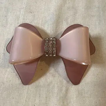 ACCA 리본 머리핀 핑크 스톤 고급 성숙/러블리 새상품급 돌잡이 없음