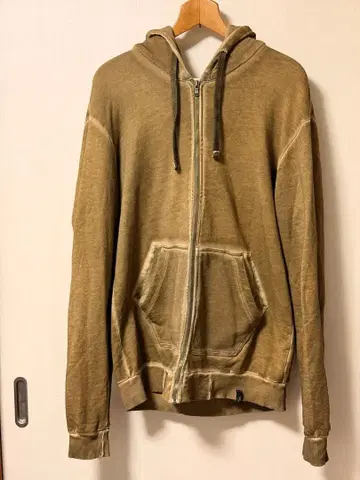 LOFT 1 카키 집업 후드티 워시 가공 빈티지