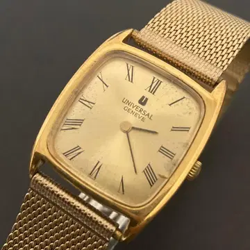 작동 유니버셜 제네바 수동 와인딩 남성용 손목시계 골드 다이얼 로만