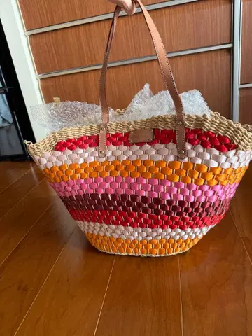 케이트 스페이드 컬러풀 스트라이프 바스켓백