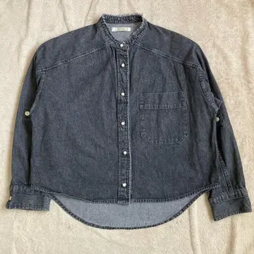 [ BLANC basque ] 블랑바스크 펄 버튼 데님 셔츠 블랙