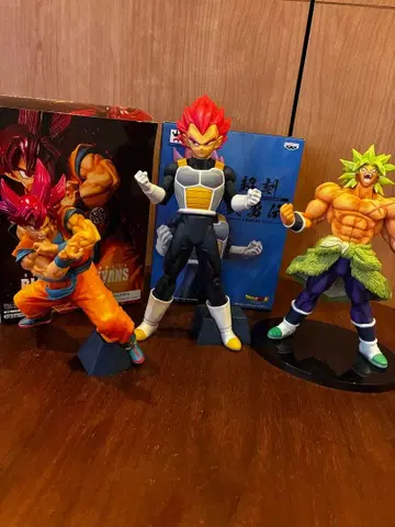 드래곤볼 피규어 슈퍼 사이어인 갓 베지터 브로리 3체 세트