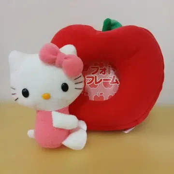 헬로키티 봉제 인형 사진 프레임 사과 레트로 2005년