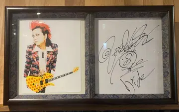 X JAPAN hide 친필 사인 색지와 사진