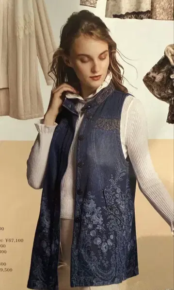 정가 59400엔 수입 로싸 rossa 데님 베스트