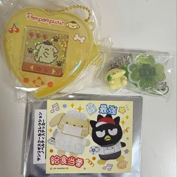 산리오 미니게임기풍 참 클로버 스트랩 스티커 폼폼푸딩