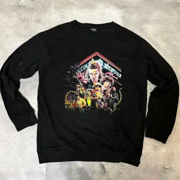 strangerthings 기묘한 이야기 맨투맨 XL 블랙