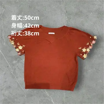 natural couture 자수 프릴 소매 니트