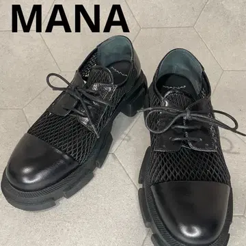MANA 마나 레이스업 신발 통굽 메쉬 천연 가죽 24