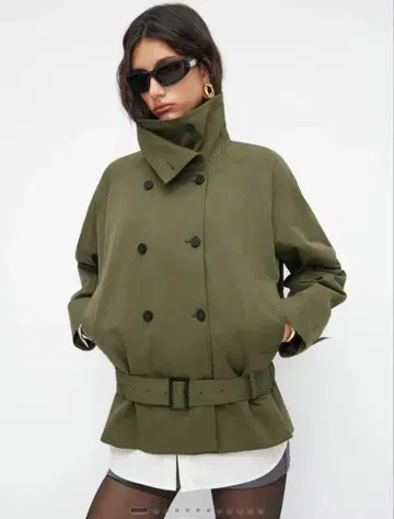 CIDER 사이다 트렌치 숏 자켓 카키 올리브 그린