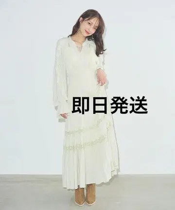 COCO DEAL 러플 레이스 트리밍 원피스