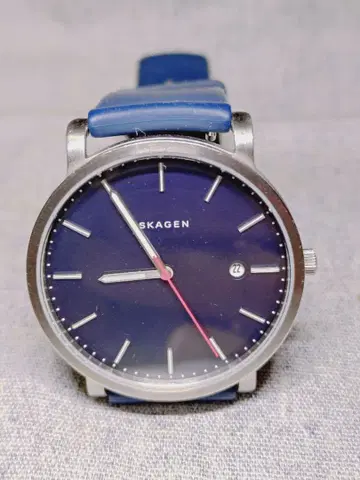SKAGEN 스카겐 손목시계 블루 다이얼 데이트 표시