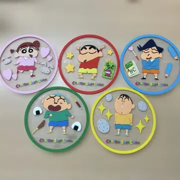 짱구는 못말려(크레용 신짱) 클리어 러버 코스터 컴플리트 세트