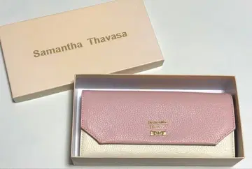 사만다 타바사 핑크 화이트 리본 장지갑