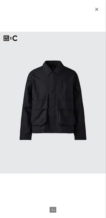 유니클로C 코튼 숏 블루종 M 블랙