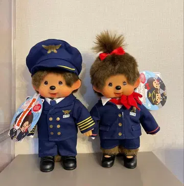 몬치치 신치토세 공항 한정판 파이롯트 CA 봉제 인형 2체 세트