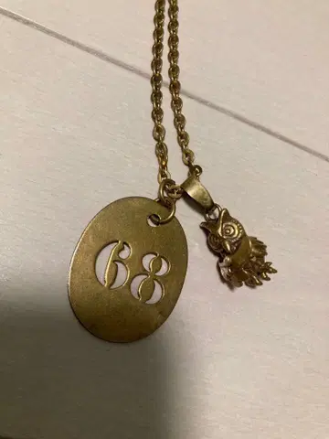 3세트 올빼미 참, 프랑스 벼룩시장 모티브 참, 팥 체인