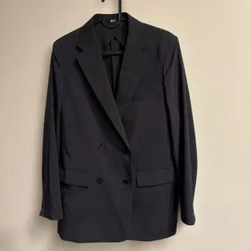 UNIQLO C 블랙 더블 버튼 테일러드 자켓