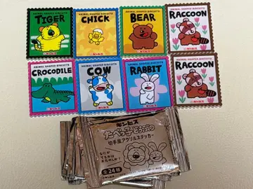 타베코 동물 우표풍 아크릴 스티커 타베코 동물