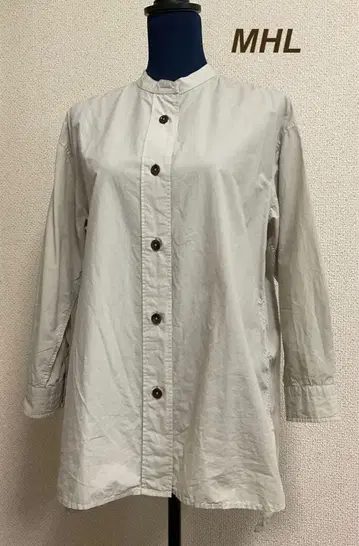 MHL 베이지 버튼 달린 긴팔 셔츠