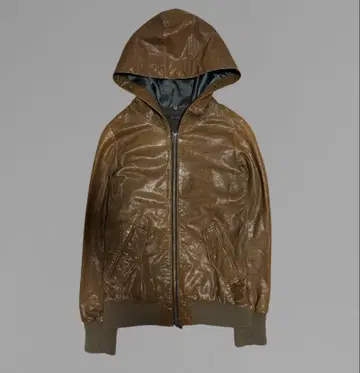 다크웨어 후드 가죽 재킷 V계 오피움