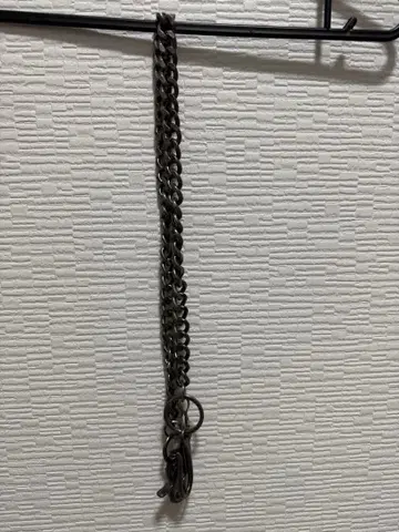 다크 그레이 지갑 체인 깃털 모티브