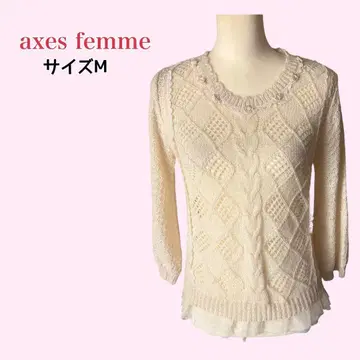 axes femme Coquette 레이스 편직 니트 비쥬 꽃 M